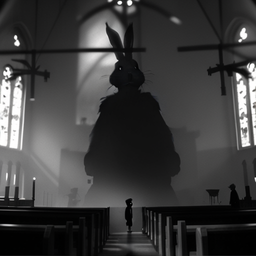 106756-3189811026-a man is standing in a church and (looking at a giant rabbit), _lora_LIMBO_STYLE_1.1_.png